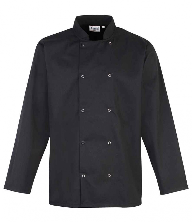 Premier PR665 Unisex Long Sleeve Stud Front Chef's Jacket
